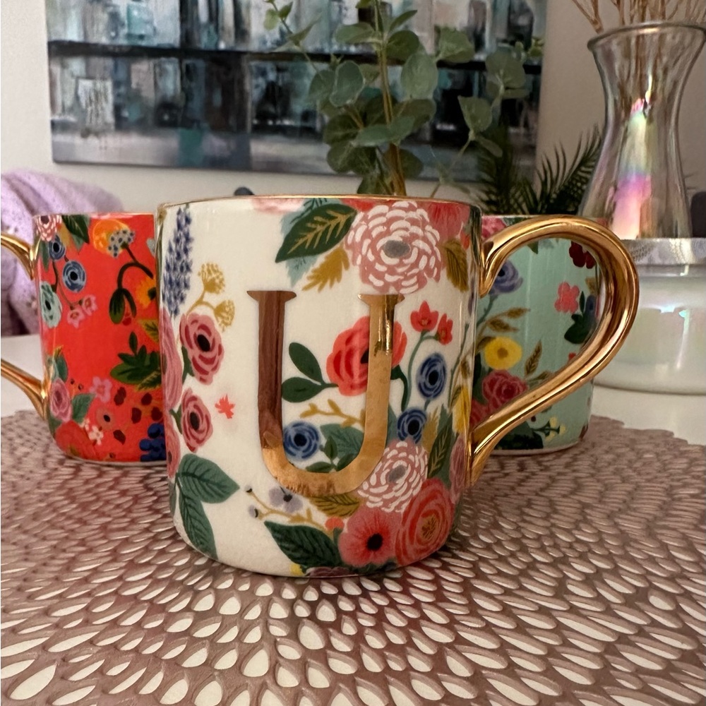 Rifle Paper Co. x Anthropologie Garden Party Monogram Mug